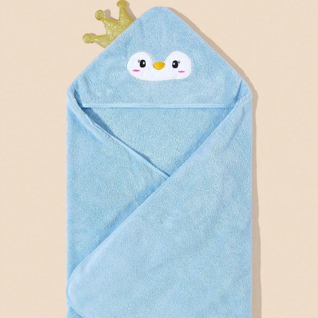 CAPE DE BAIN POUR BÉBÉ - PINGOUIN - Bébé Mère Veille