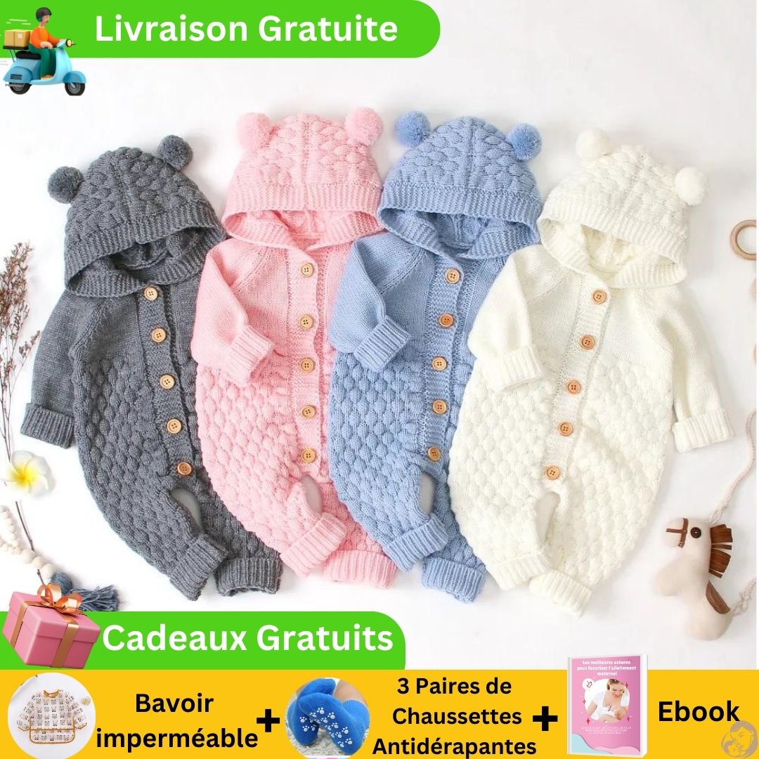 BABYSMYLE™ | Barboteuse à capuche - Bébé Mère Veille